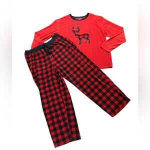 Eddie Bauer Men’s  XXL Red and Black Plaid Buffalo Check Pajamas